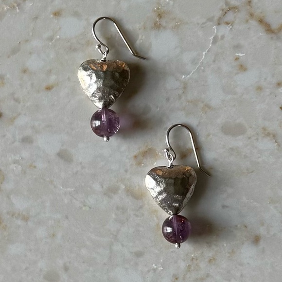 NWOT Sundance Gentle Heart Earrings Melody Stone Sterling Silver